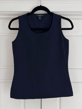 St. John Caviar Navy Knit Tank, size P (XS)